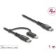 Delock 2 az 1-ben USB kábel USB Type-C  - USB Type-C  / Lightning  iPhone  és iPad  eszközökhöz 1 m MFi 60 W