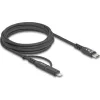 Delock 2 az 1-ben USB kábel USB Type-C  - USB Type-C  / Lightning  iPhone  és iPad  eszközökhöz 2 m MFi 60 W