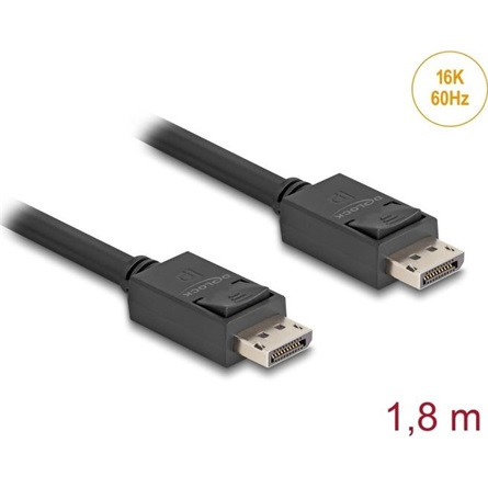 Delock DisplayPort kábel 16K 60 Hz 80 Gbps 1,8 m