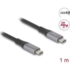   Delock USB 40 Gbps kábel USB Type-C  dugó - dugó PD 3.1 240 W E-Marker 1 m szürke fém