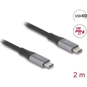   Delock USB 40 Gbps kábel USB Type-C  dugó - dugó PD 3.1 240 W E-Marker 2 m szürke fém