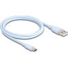 Delock USB 2.0 kábel USB A-típusú dugó - USB Type-C  dugó 1 m kék Szilikon