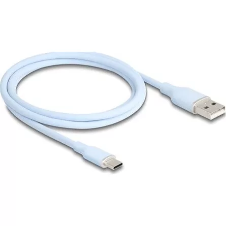 Delock USB 2.0 kábel USB A-típusú dugó - USB Type-C  dugó 1 m kék Szilikon