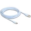 Delock USB 2.0 kábel USB A-típusú dugó - USB Type-C  dugó 4 m kék Szilikon