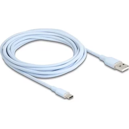 Delock USB 2.0 kábel USB A-típusú dugó - USB Type-C  dugó 4 m kék Szilikon