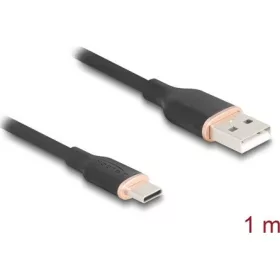   Delock USB 2.0 kábel USB A-típusú dugó - USB Type-C  dugó 1 m fekete Szilikon