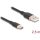 Delock USB 2.0 kábel USB A-típusú dugó - USB Type-C  dugó 2,5 m fekete Szilikon