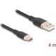 Delock USB 2.0 kábel USB A-típusú dugó - USB Type-C  dugó 4 m fekete Szilikon