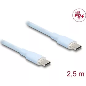  Delock USB 2.0 kábel USB Type-C  dugó - dugó PD 3.0 60 W 2,5 m kék Szilikon