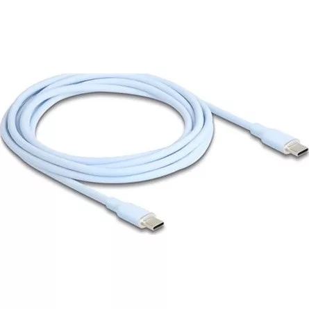 Delock USB 2.0 kábel USB Type-C  dugó - dugó PD 3.0 60 W 2,5 m kék Szilikon
