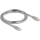 Delock USB-C  kábel USB 2.0 fém burkolattal USB Type-C  dugaszoló PD 3.0 60 W 1 m ezüst