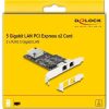 Delock PCI Express x2 kártya - 2 x RJ45 5 Gigabit LAN