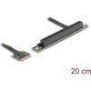 Delock adapter Mini PCIe apa PCIe 3.0 x16 slot 90 -os szögben, 20 cm-es kábellel