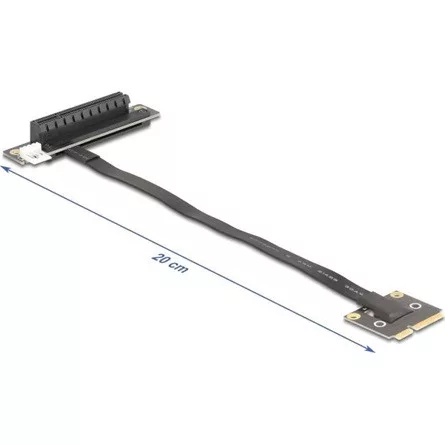 Delock adapter Mini PCIe apa PCIe 3.0 x8 slot 90 -os szögben, 20 cm-es kábellel