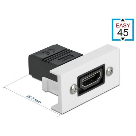 Delock HDMI 2.0 -> HDMI 2.0 F/F Easy 45 modul fehér 22,5x45mm