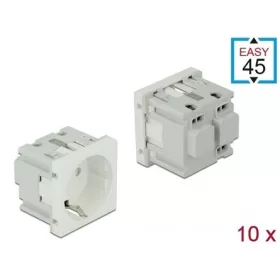 Delock villásdugó CEE 7/3 (EU) Easy 45 modul fehér 10db