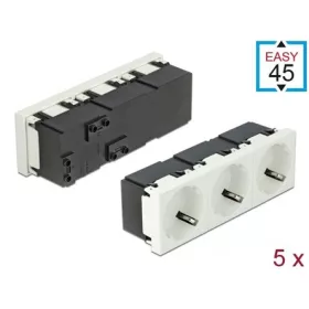   Delock 3db villásdugó CEE 7/3 (EU) aljzat Easy 45 modul fehér 5db