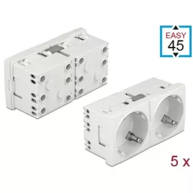   Delock 2db villásdugó CEE 7/3 (EU) aljzat Easy 45 modul fehér 5db