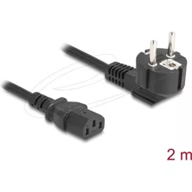   Delock PC tápkábel földelt csatlakozóval CEE 7/7 90 -ban hajlított - C13 anya, 2 m, 3 x 0,75 mm2 méretű fekete