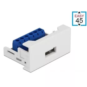   Delock USB-A 2.0 -> Terminal block 6pin F/F Easy 45 modul fehér 22.5x45mm