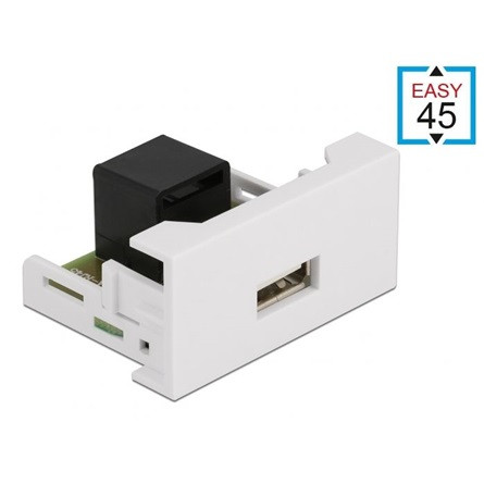 Delock USB-A 2.0 -> RJ45 F/F Easy 45 modul fehér 22.5x45mm