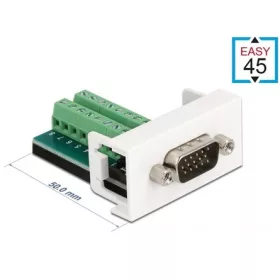   Delock VGA -> Terminal block 16pin M/F Easy 45 modul fehér