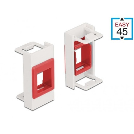 Delock Easy 45 keystone modultartó fehér-piros 22.5x45mm