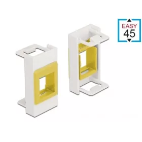 Delock Easy 45 keystone modultartó fehér-sárga 22.5x45mm