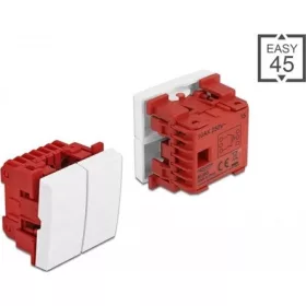   Delock Easy 45 kettes kapcsoló egypólusú egyirányú 45 x 45 mm, fehér