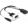 Delock HDMI 2.0 5V DC -> HDMI 2.0 F/F Easy 45 modul fehér-fekete 2,1x5,5mm