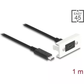   Delock SuperSpeed USB-C 3.2 Gen2 -> USB-C 3.2 Gen2 M/F Easy 45 modul 1m