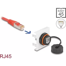 Delock Easy 45 Modul Network RJ45 Cat.6A, 45 x 45 mm