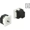 Delock 45 x 45 mm méretű, 45  elrendezésű Easy 45 földelt hálózati csatlakozóaljzat