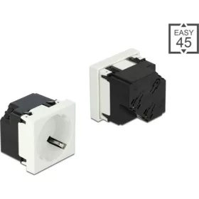   Delock 45 x 45 mm méretű, 45  elrendezésű Easy 45 földelt hálózati csatlakozóaljzat