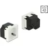Delock 45 x 45 mm méretű, 45  elrendezésű Easy 45 földelt hálózati csatlakozóaljzat