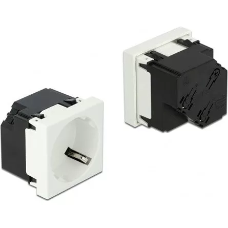 Delock 45 x 45 mm méretű, 45  elrendezésű Easy 45 földelt hálózati csatlakozóaljzat