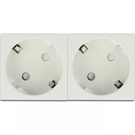 Delock 45 x 45 mm méretű, 2 modulos 45  elrendezésű Easy 45 földelt hálózati csatlakozóaljzat