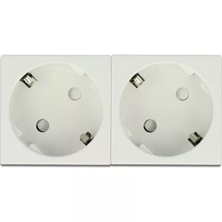 Delock 45 x 45 mm méretű, 2 modulos 45  elrendezésű Easy 45 földelt hálózati csatlakozóaljzat