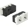 Delock 45 x 45 mm méretű, 2 modulos 45  elrendezésű Easy 45 földelt hálózati csatlakozóaljzat