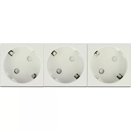 Delock 45 x 45 mm méretű, 3 modulos 45  elrendezésű Easy 45 földelt hálózati csatlakozóaljzat