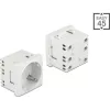 Delock 45 x 45 mm méretű, bővíthető, 45  elrendezésű Easy 45 földelt hálózati csatlakozóaljzat