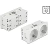 Delock 45 x 45 mm méretű, 2 modulos, bővíthető, 45  elrendezésű Easy 45 földelt hálózati csatlakozóaljzat