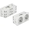 Delock 45 x 45 mm méretű, 2 modulos, bővíthető, 45  elrendezésű Easy 45 földelt hálózati csatlakozóaljzat