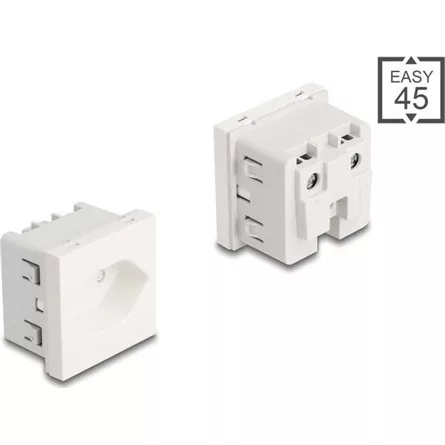 Delock 45 x 45 mm méretű, Easy 45 földelt hálózati csatlakozóaljzat T13 Svájc