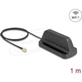   Delock WiFi 7 antenna RP-SMA-dugó 2,5 - 3,6 dBi irányítatlan, mágneses talppal és csatlakozókábellel ULA100 1 m, kültéri