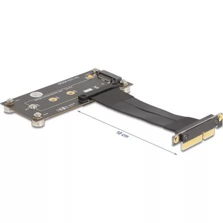 Delock adapter PCIe 3.0 x4 apa 90 -os szögben M.2 Key M anya csatlakozóra, 10 cm-es kábellel