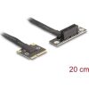 Delock adapter Mini PCIe apa PCIe 3.0 x1 női PCIe 3.0 x1 90 -os szögben, 20 cm-es kábellel
