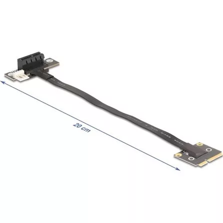 Delock adapter Mini PCIe apa PCIe 3.0 x1 női PCIe 3.0 x1 90 -os szögben, 20 cm-es kábellel