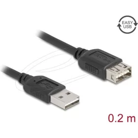   Delock USB 2.0 hosszabbítókábel EASY USB Type-A apa - EASY USB Type-A anya 0,2 m