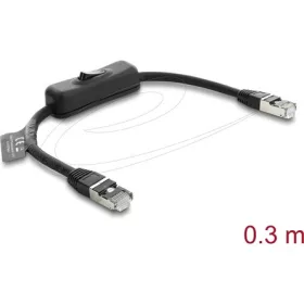   Delock RJ45 kábel, dugó dugó, kapcsolóval, Cat.6 F/UTP, 0,3 m   hálózati kapcsoló, fekete